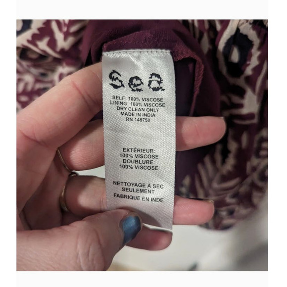 Sea NY Emi Flutter Sleeve Dress Purple Tassel Mini Dress - Picture 6 of 8